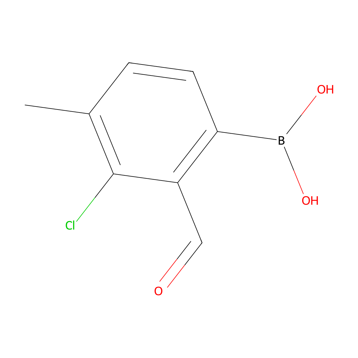 3-Chloro-2-formyl-4-methylphenylboronic acid molecular structure, CAS 1451391-37-9
