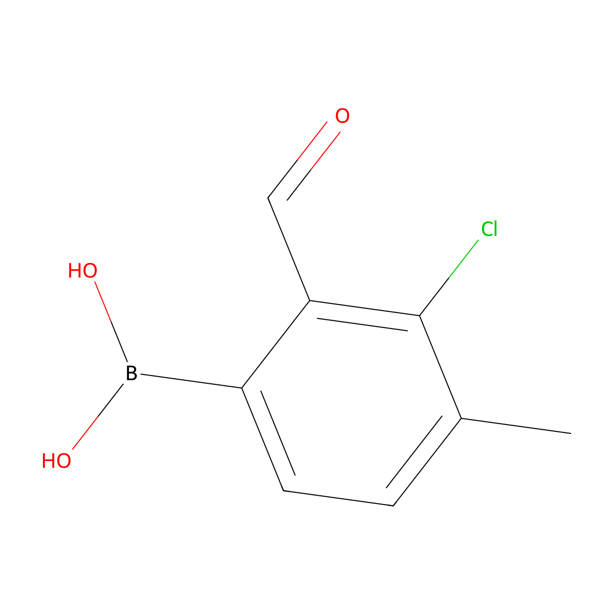 3-Chloro-2-formyl-4-methylphenylboronic acid molecular structure, CAS 1451391-37-9