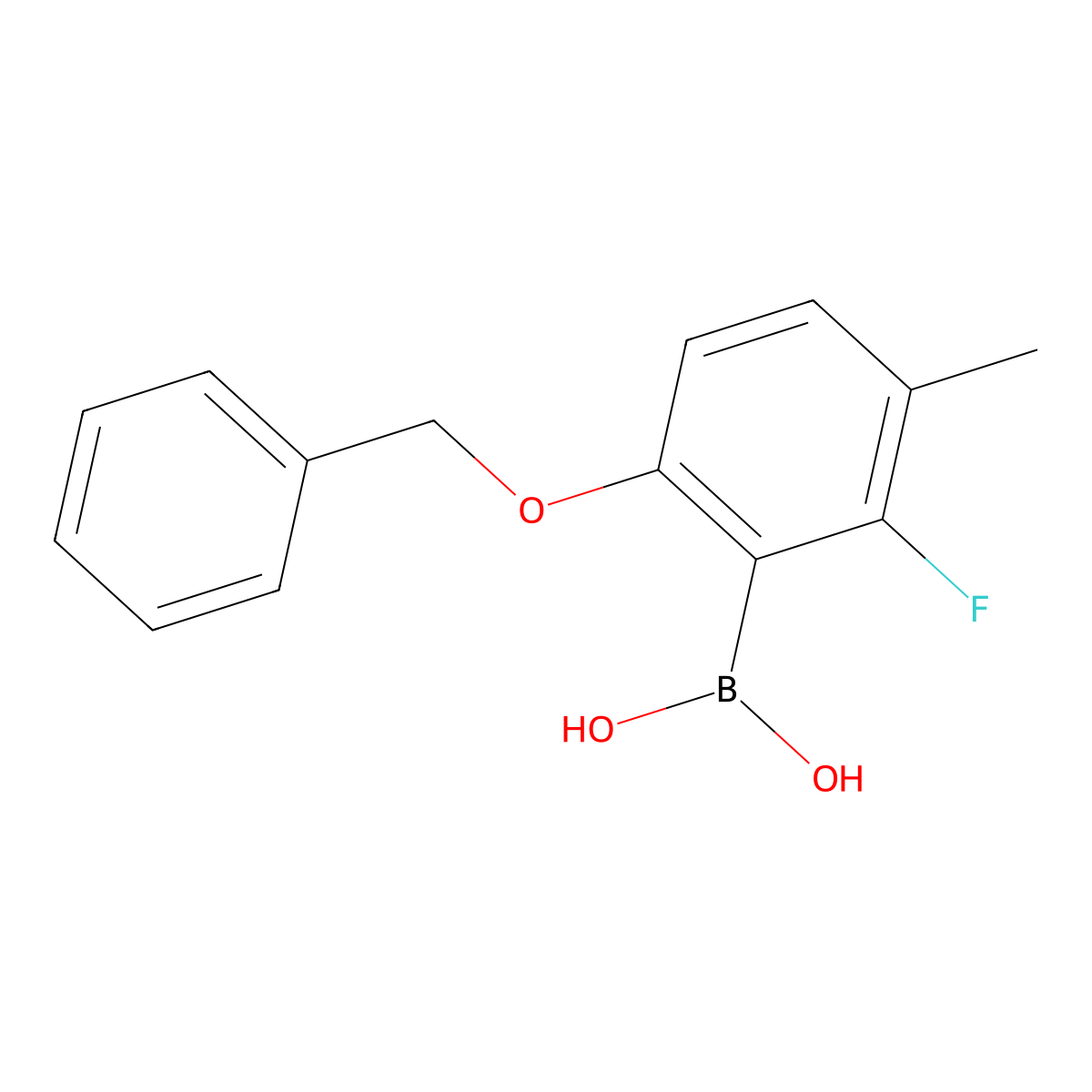 6-Benzyloxy-2-fluoro-3-methylphenylboronic acid molecular structure, CAS 1451391-39-1