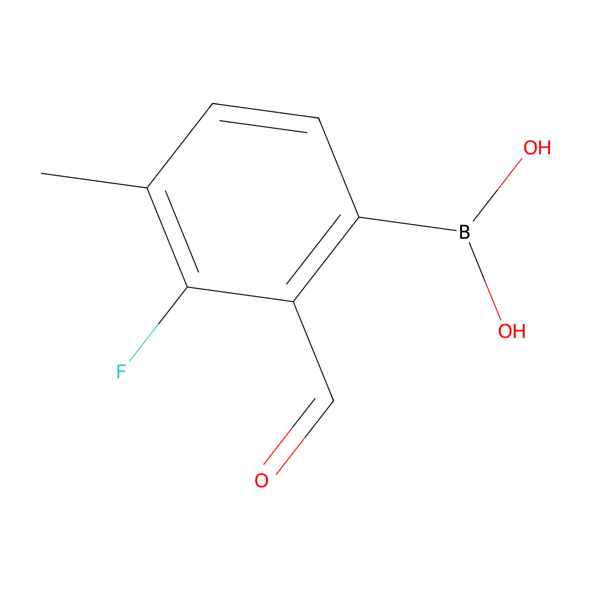 3-Fluoro-2-formyl-4-methylphenylboronic acid molecular structure, CAS 1451391-40-4