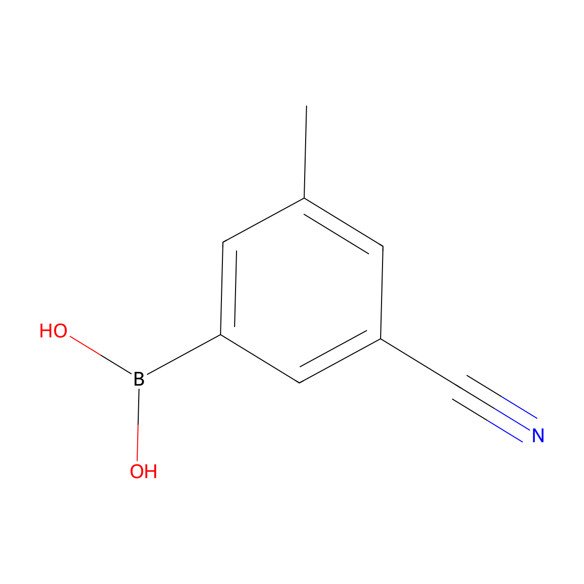 3-Cyano-5-methylphenylboronic acid molecular structure, CAS 1451391-42-6
