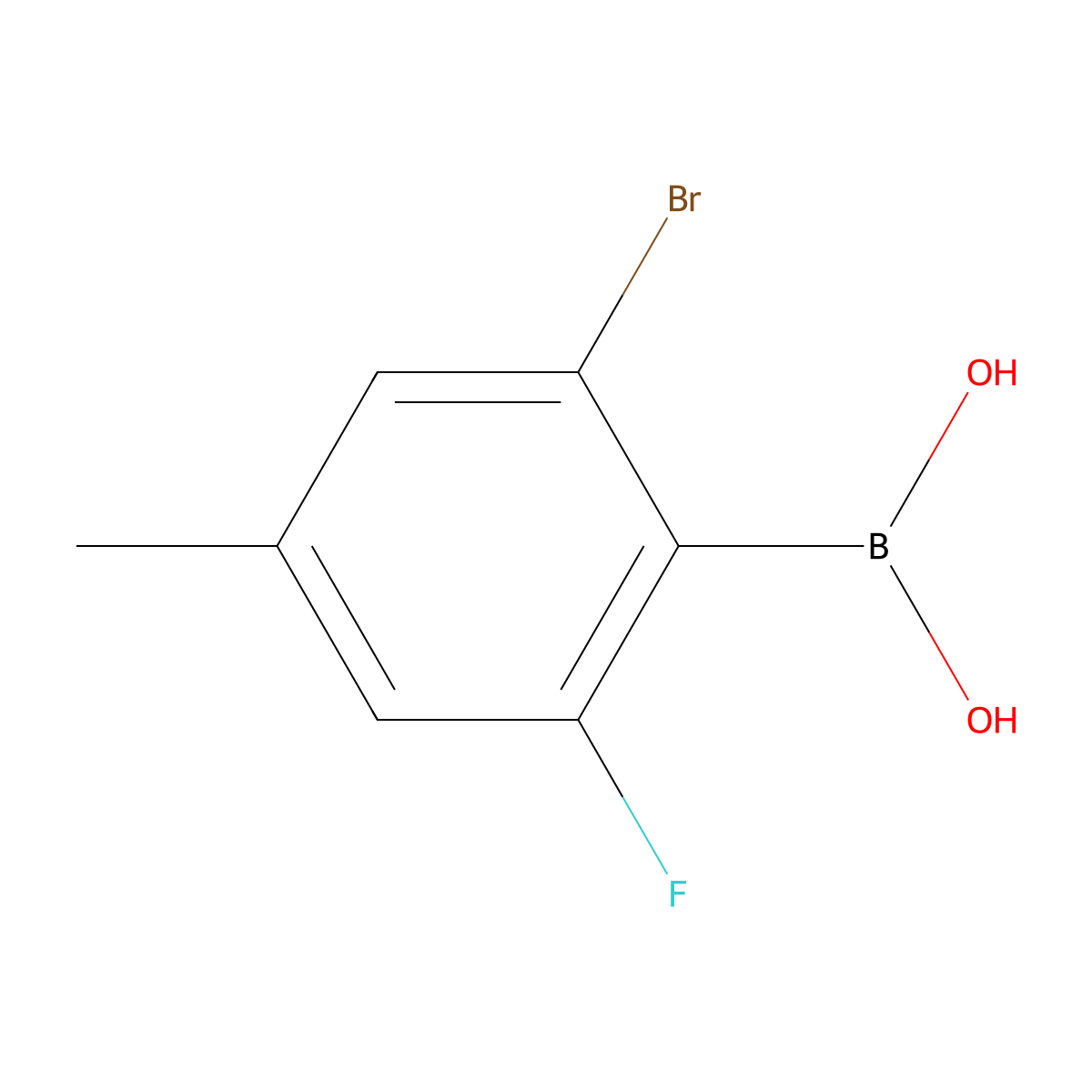 2-Bromo-6-fluoro-4-methylphenylboronic acid molecular structure, CAS 1451391-47-1