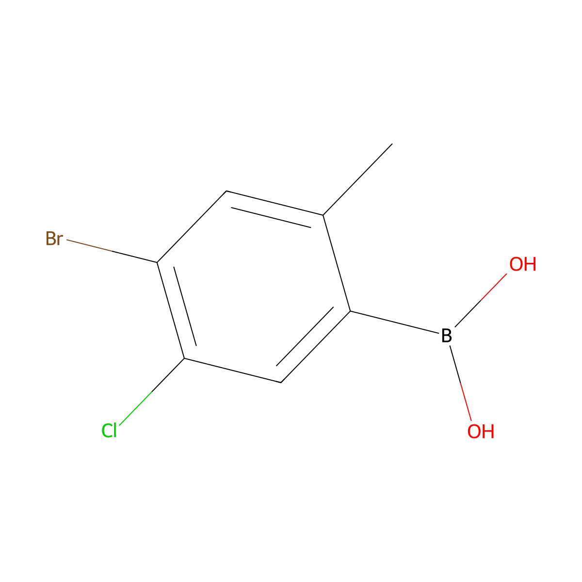 4-Bromo-5-chloro-2-methylphenylboronic acid molecular structure, CAS 1451391-48-2