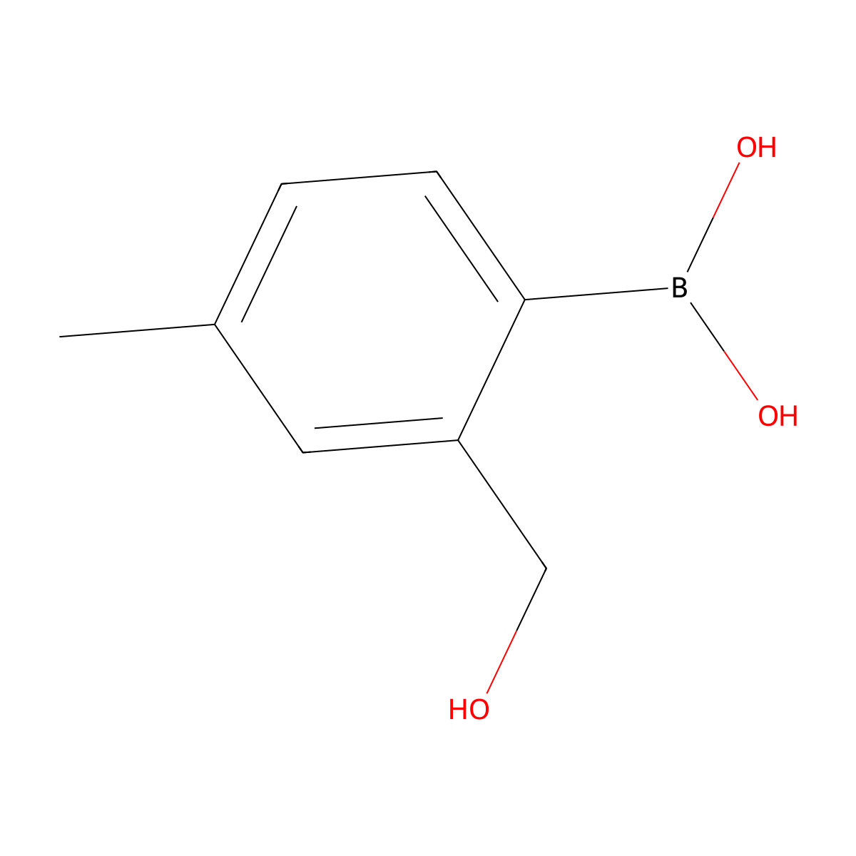 (2-(Hydroxymethyl)-4-methylphenyl)boronic acid molecular structure, CAS 1451391-52-8