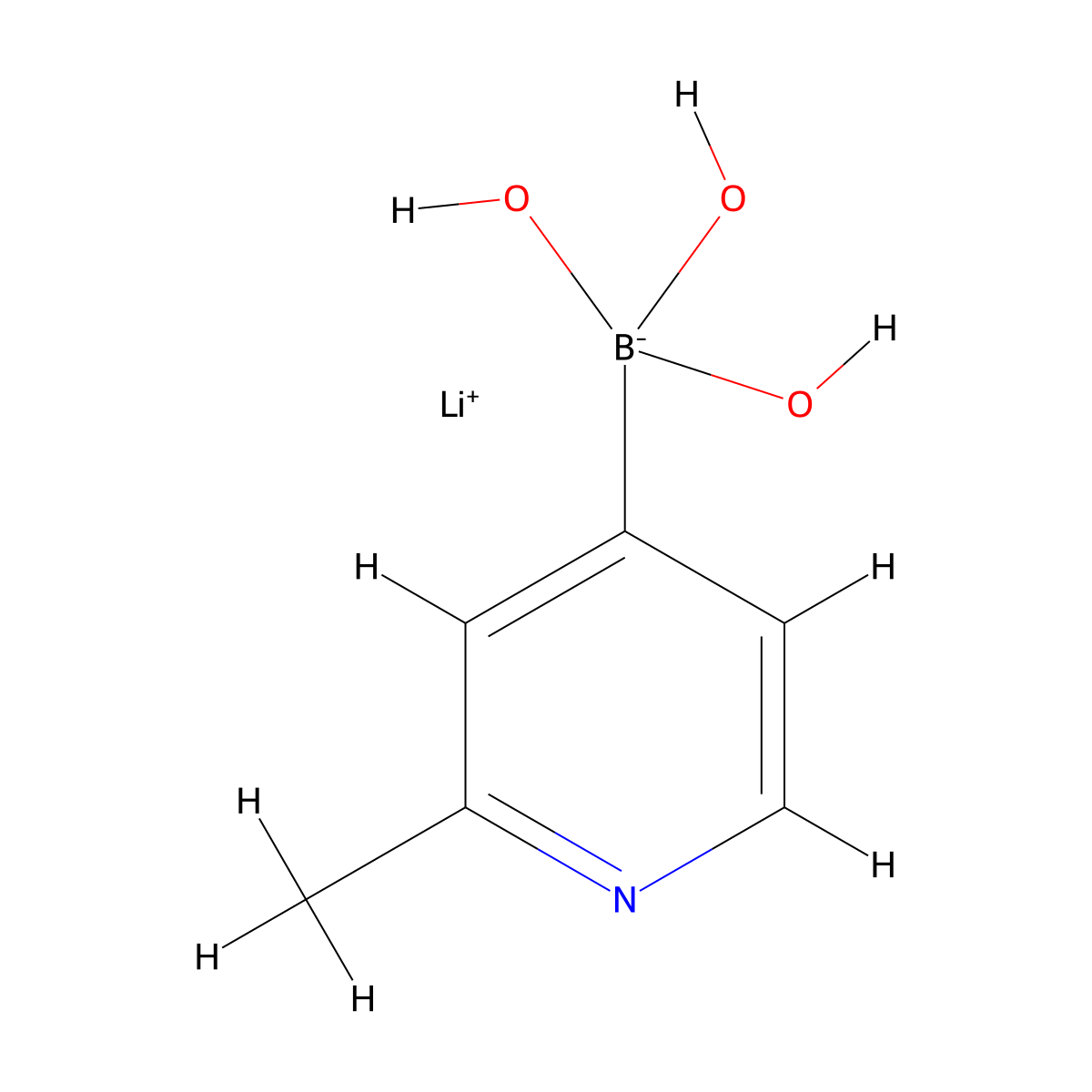 Lithium trihydroxy(2-methylpyridin-4-yl)borate molecular structure, CAS 1451391-59-5
