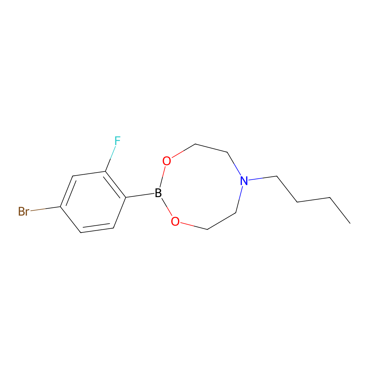 4-Bromo-2-fluorophenylboronic acid N-butyldiethanolamine ester molecular structure, CAS 1451391-63-1