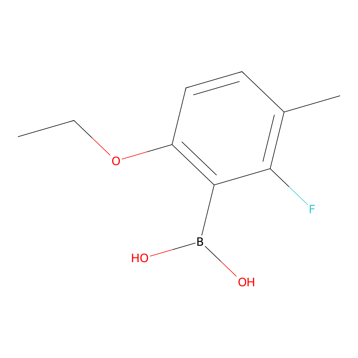 6-Ethoxy-2-fluoro-3-methylphenylboronic acid molecular structure, CAS 1451391-66-4