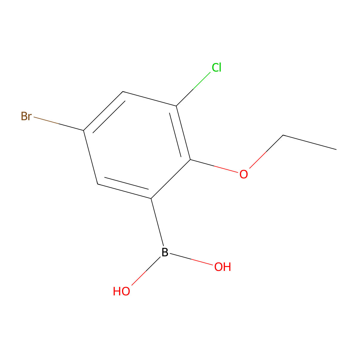 5-Bromo-3-chloro-2-ethoxyphenylboronic acid molecular structure, CAS 1451391-70-0