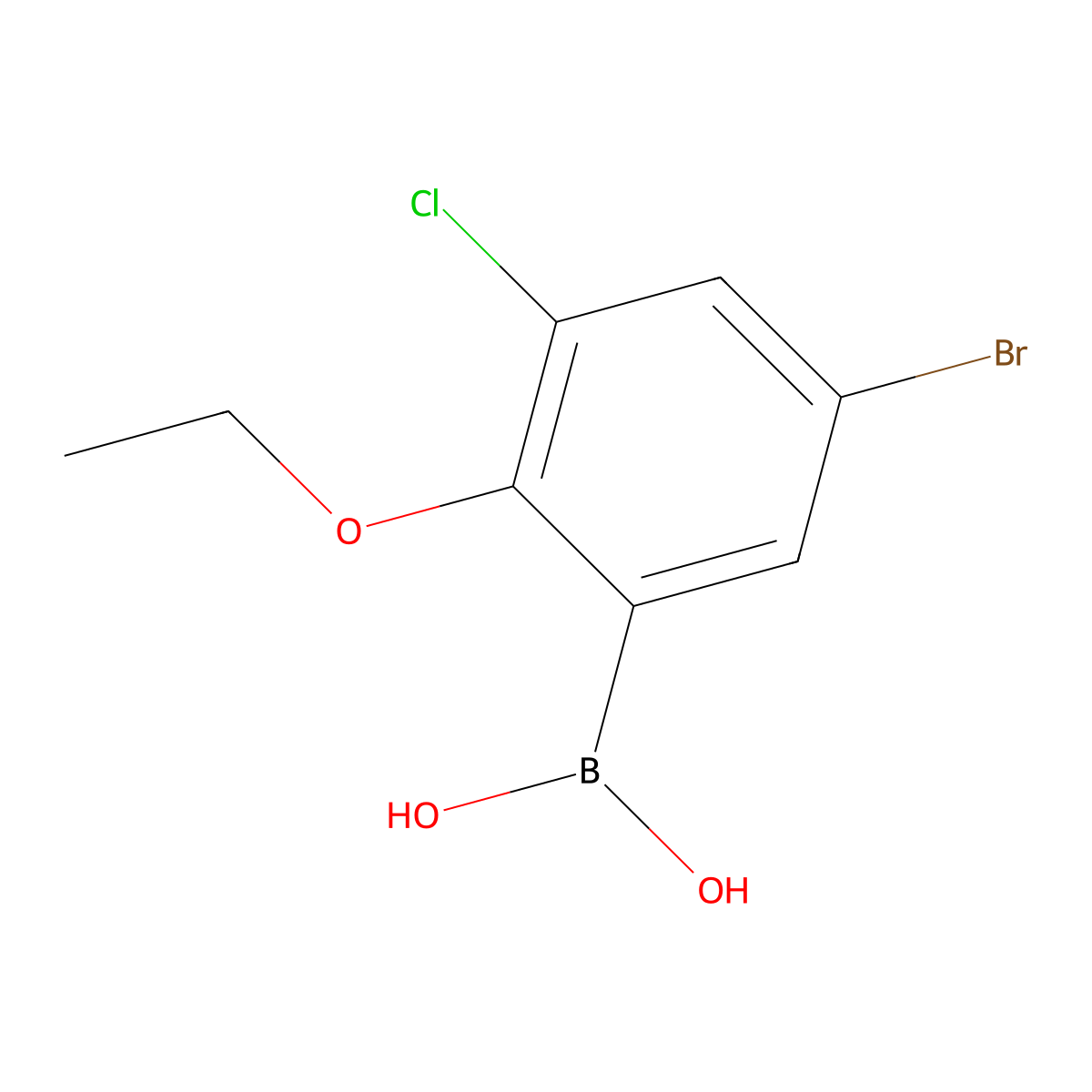 5-Bromo-3-chloro-2-ethoxyphenylboronic acid molecular structure, CAS 1451391-70-0