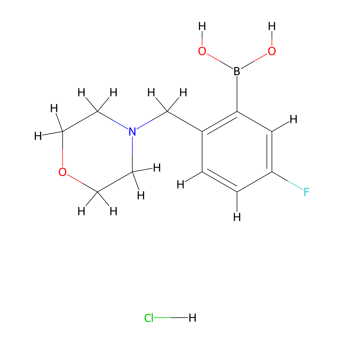 5-Fluoro-2-(morpholinomethyl)phenylboronic acid hydrochloride molecular structure, CAS 1451391-80-2