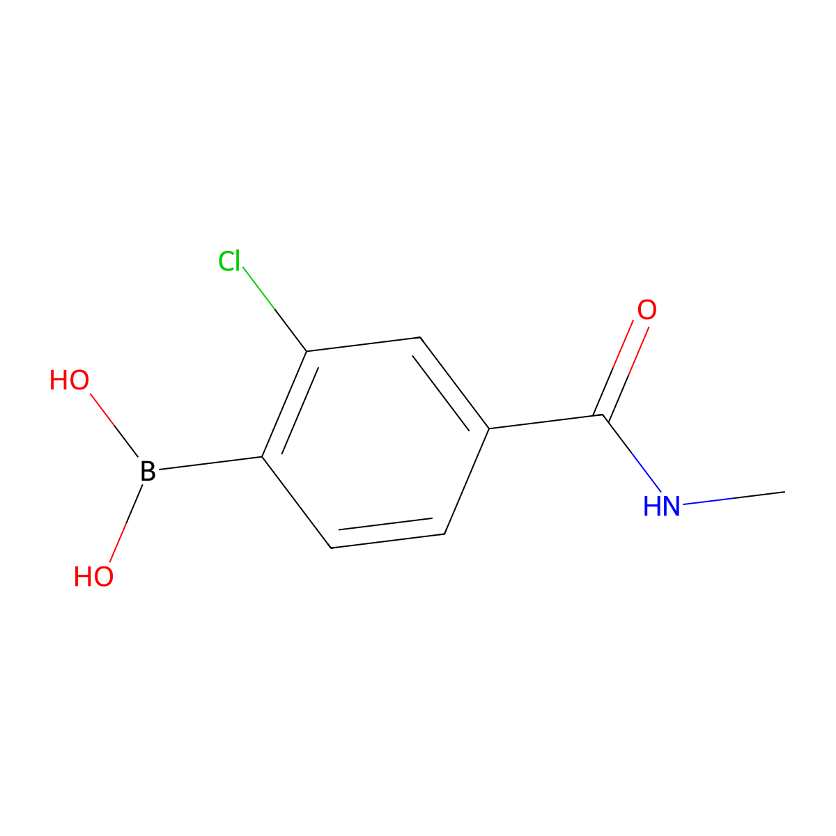 2-Chloro-4-(methylcarbamoyl)phenylboronic acid molecular structure, CAS 1451391-89-1