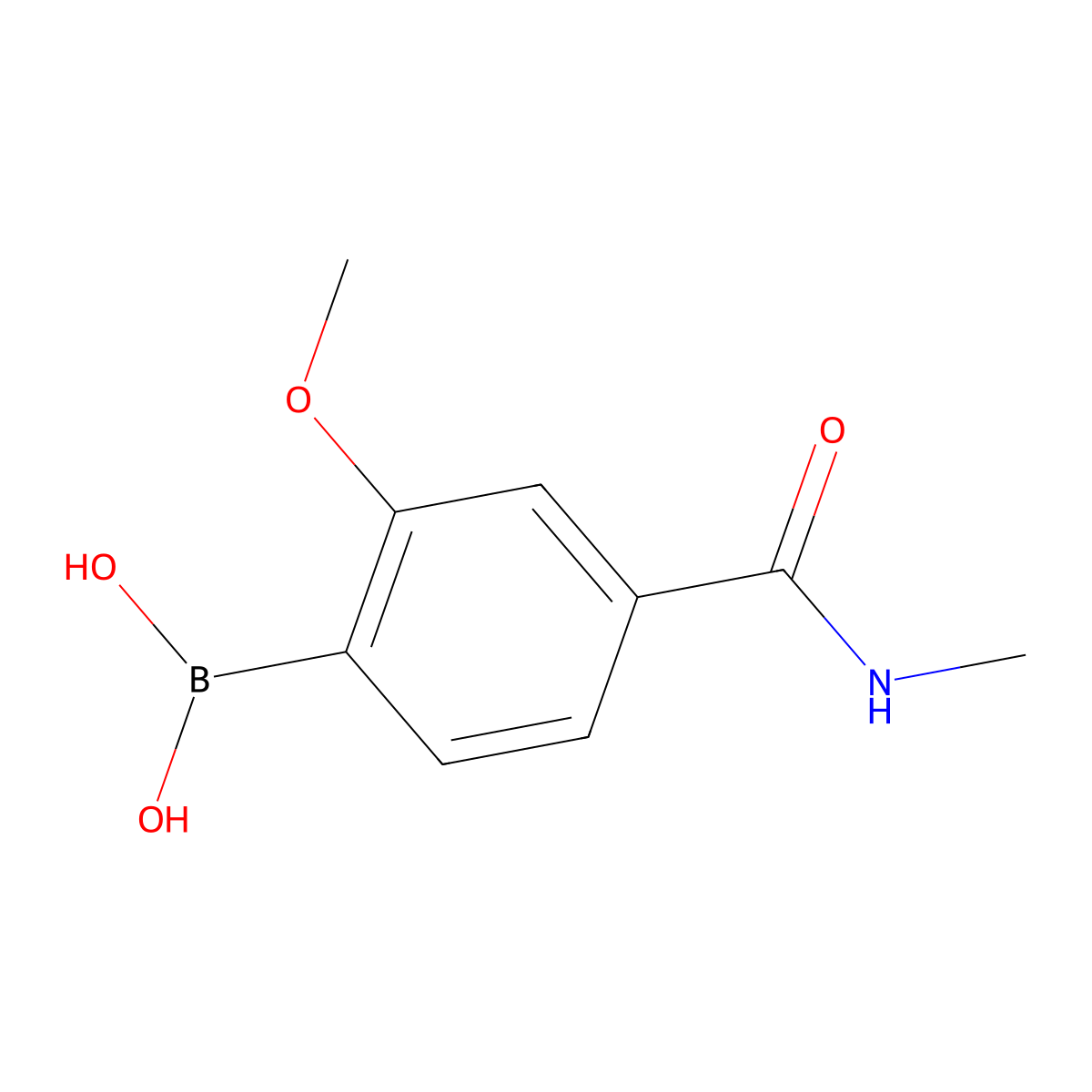 4-(Methylcarbamoyl)-2-methoxyphenylboronic acid molecular structure, CAS 1451391-90-4