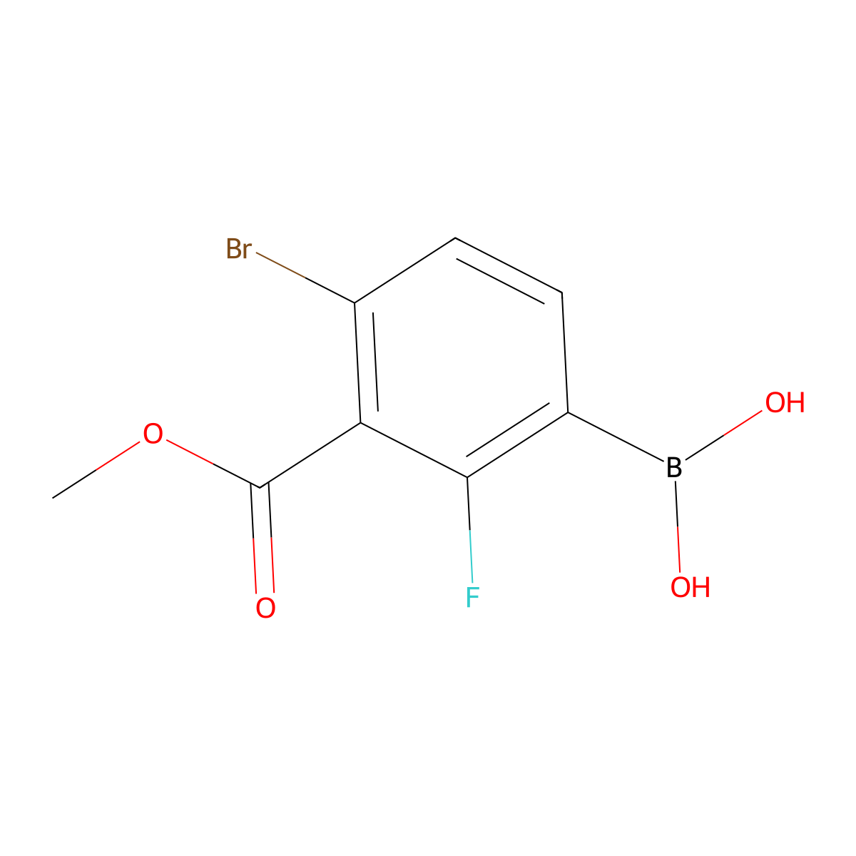 4-Bromo-3-ethoxycarbonyl-2-fuorophenylboronic acid molecular structure, CAS 1451391-94-8