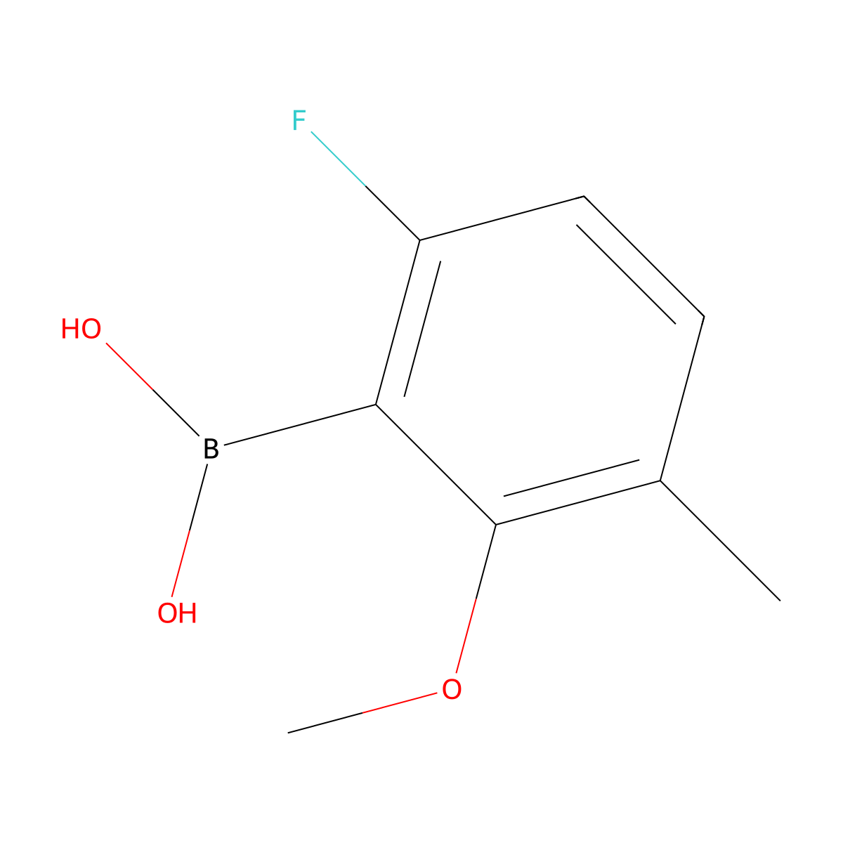 6-Fluoro-2-methoxy-3-methylphenylboronic acid molecular structure, CAS 1451391-96-0