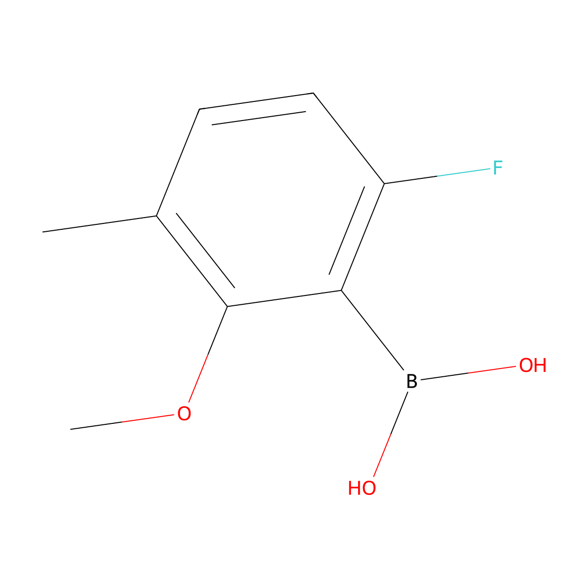 6-Fluoro-2-methoxy-3-methylphenylboronic acid molecular structure, CAS 1451391-96-0