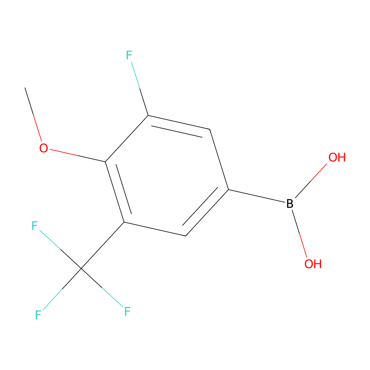 3-Fluoro-4-methoxy-5-trifluoromethylphenylboronic acid molecular structure, CAS 1451391-99-3