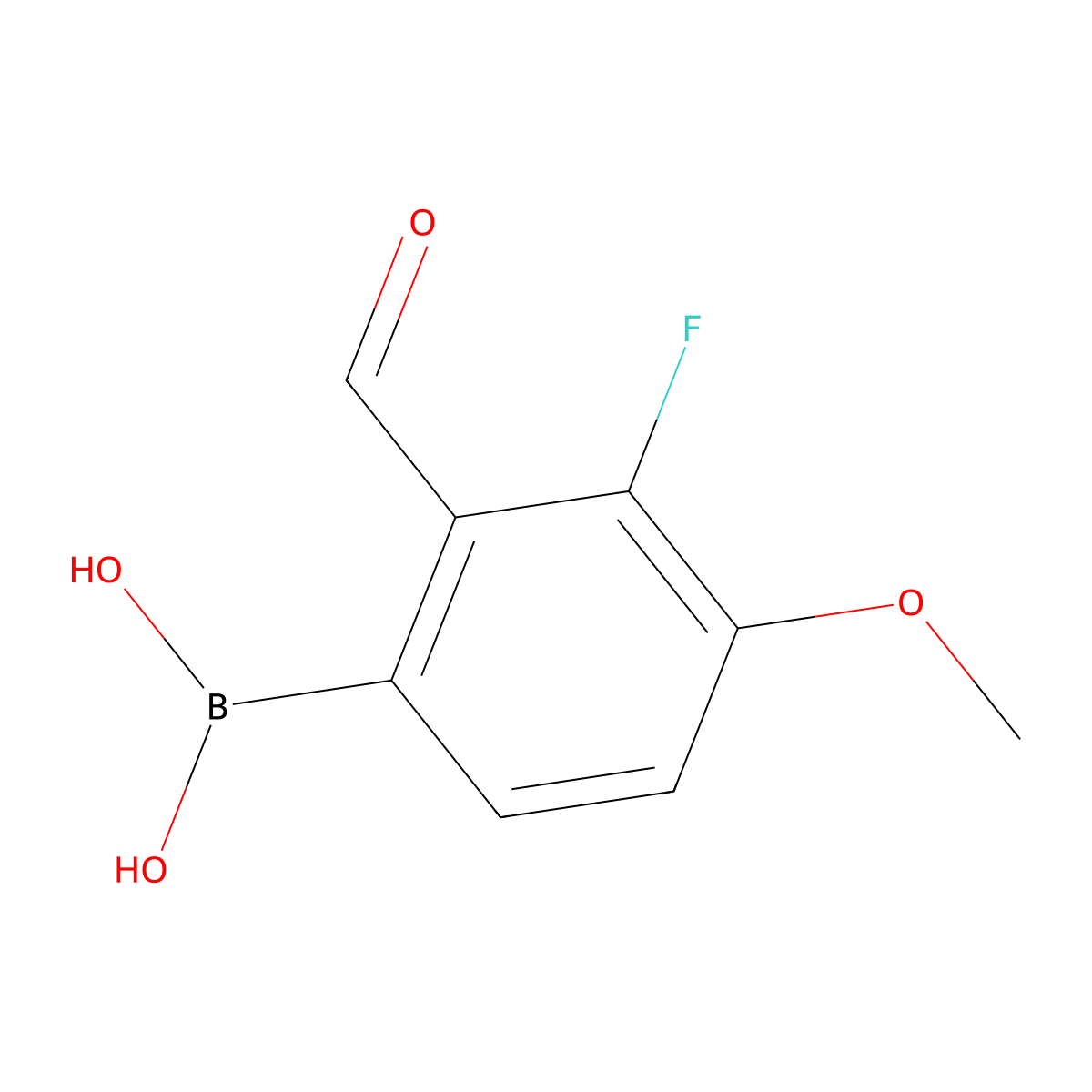 3-Fluoro-2-formyl-4-methoxyphenylboronic acid molecular structure, CAS 1451392-03-2