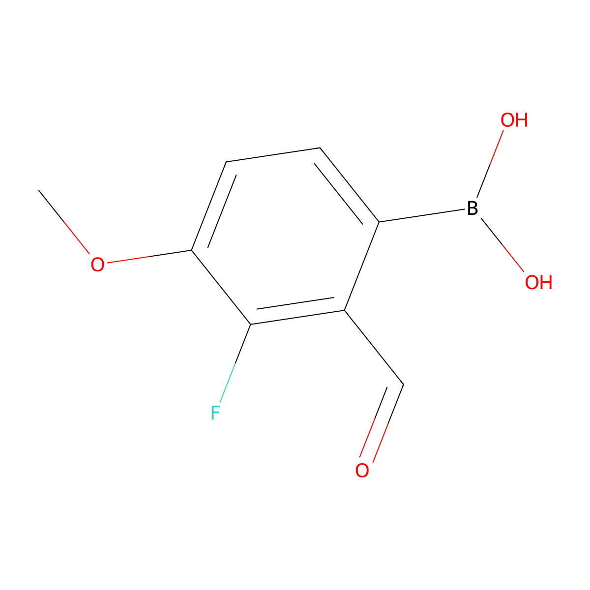 3-Fluoro-2-formyl-4-methoxyphenylboronic acid molecular structure, CAS 1451392-03-2