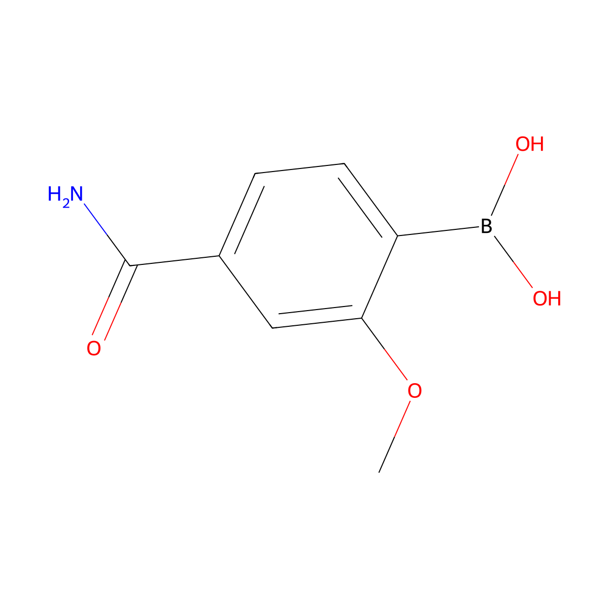 4-Carbamoyl-2-methoxyphenylboronic acid molecular structure, CAS 1451392-06-5