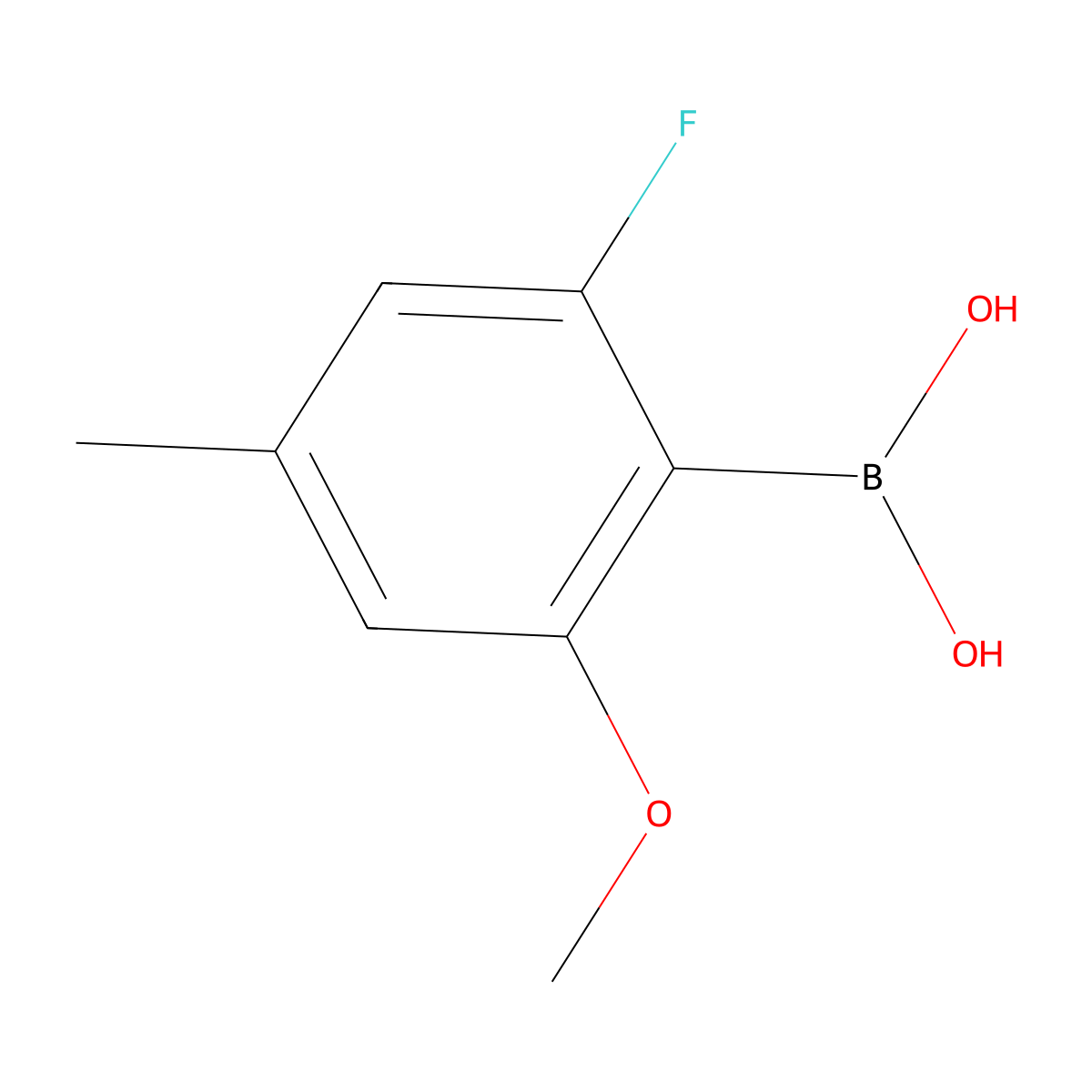2-Fluoro--6-methoxy-4-methylphenylboronic acid molecular structure, CAS 1451392-08-7