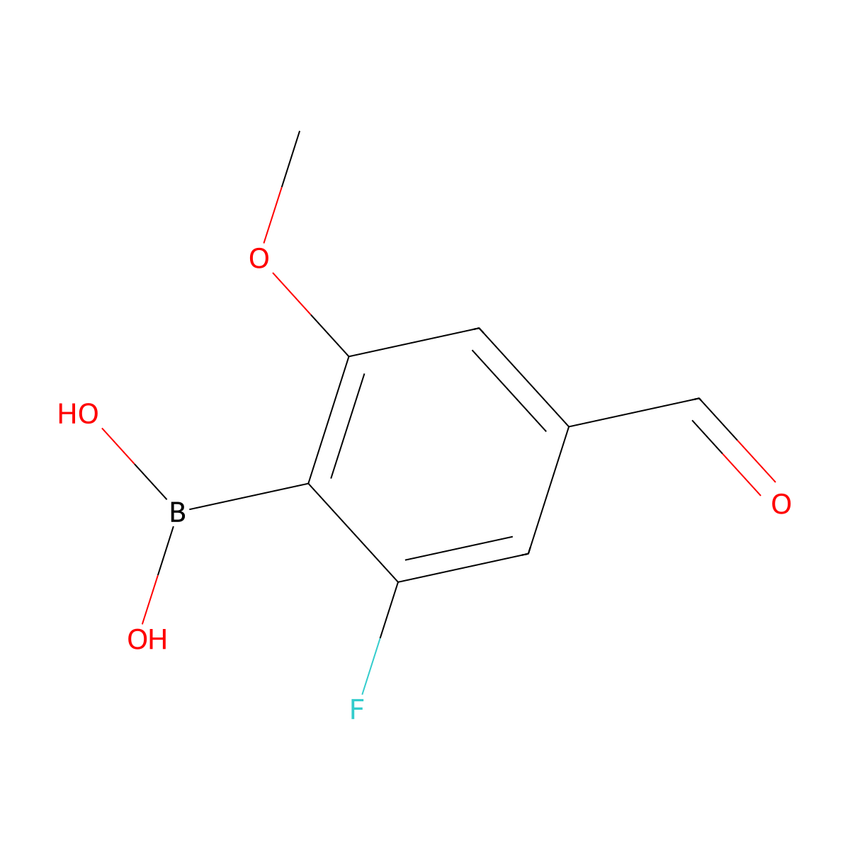 2-Fluoro-4-formyl-6-methoxyphenylboronic acid molecular structure, CAS 1451392-10-1