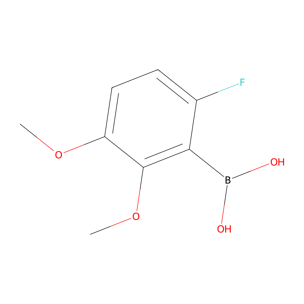 2,3-Dimethoxy-6-fluorophenylboronic acid molecular structure, CAS 1451392-13-4