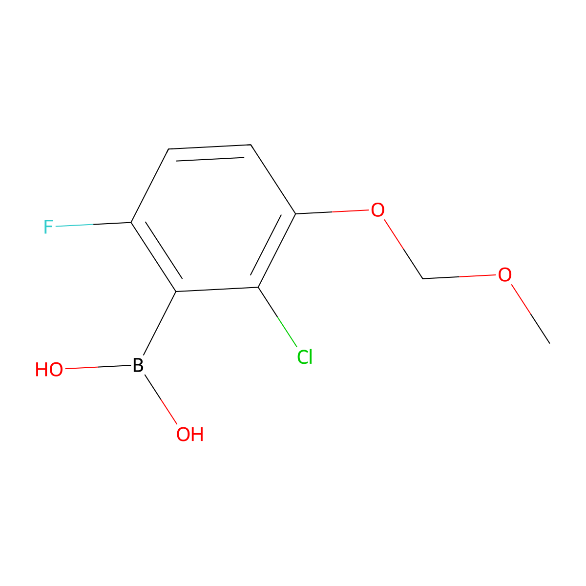 2-Chloro-6-fluoro-3-(methoxymethoxy)phenylboronic acid molecular structure, CAS 1451392-26-9