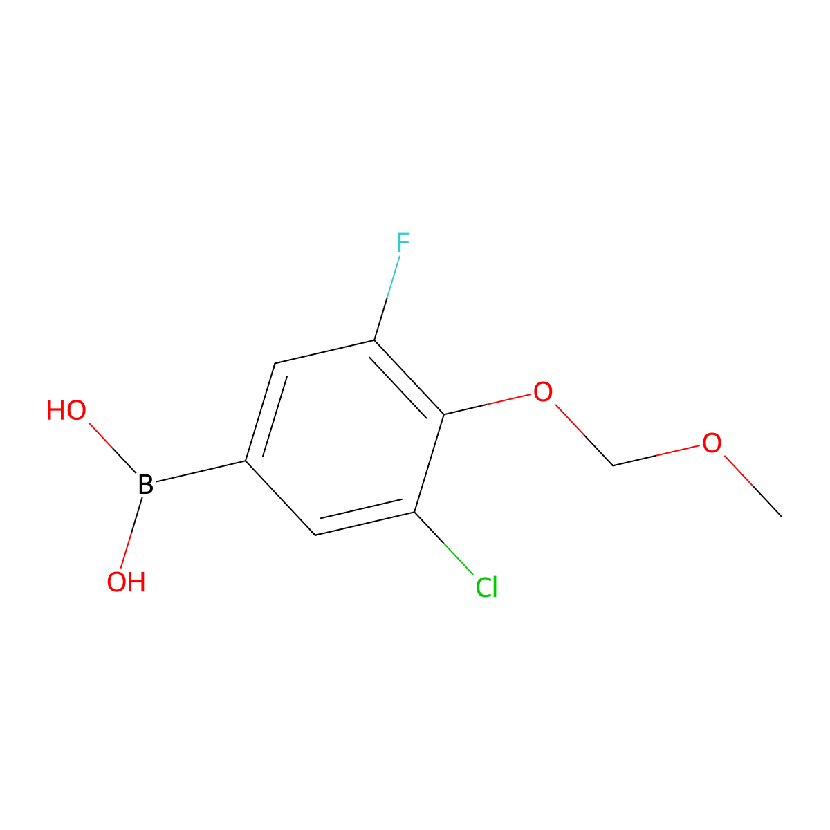 3-Chloro-5-fluoro-4-(methoxymethoxy)phenylboronic acid molecular structure, CAS 1451392-28-1