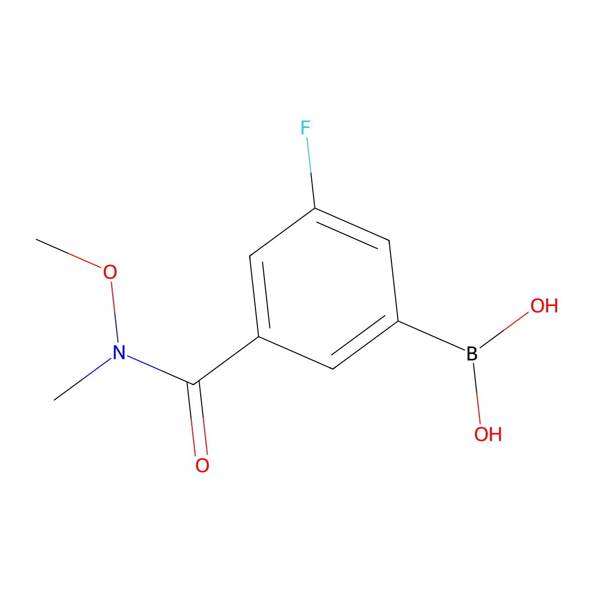 (3-Fluoro-5-(methoxy(methyl)carbamoyl)phenyl)boronic acid molecular structure, CAS 1451392-31-6