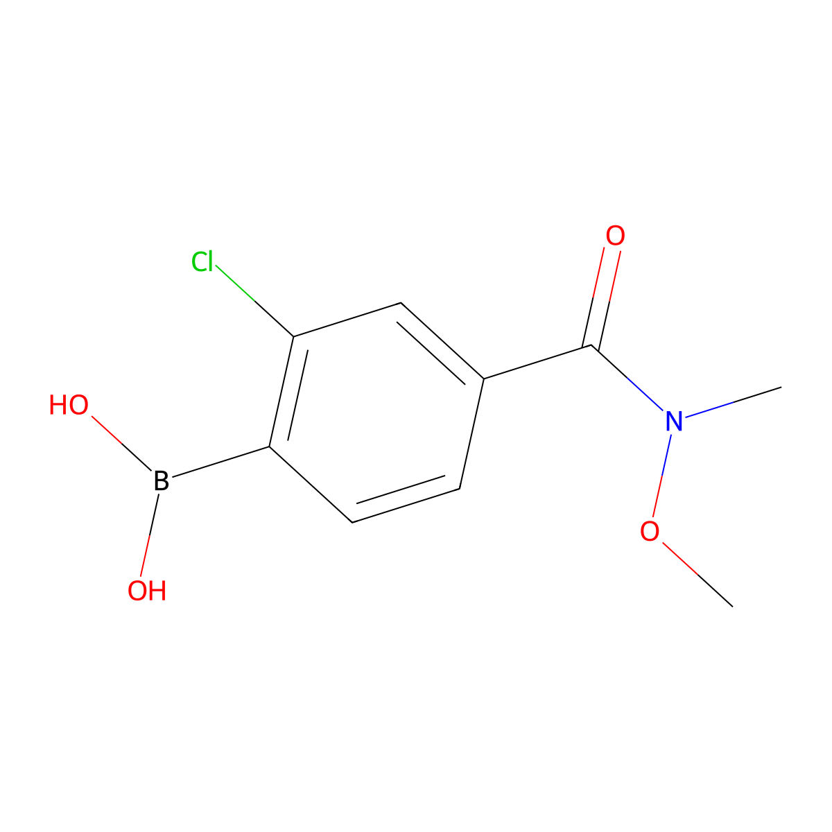 4-(N,O-Dimethylhydroxylaminocarbonyl)-2-chlorophenylboronic acid molecular structure, CAS 1451392-33-8