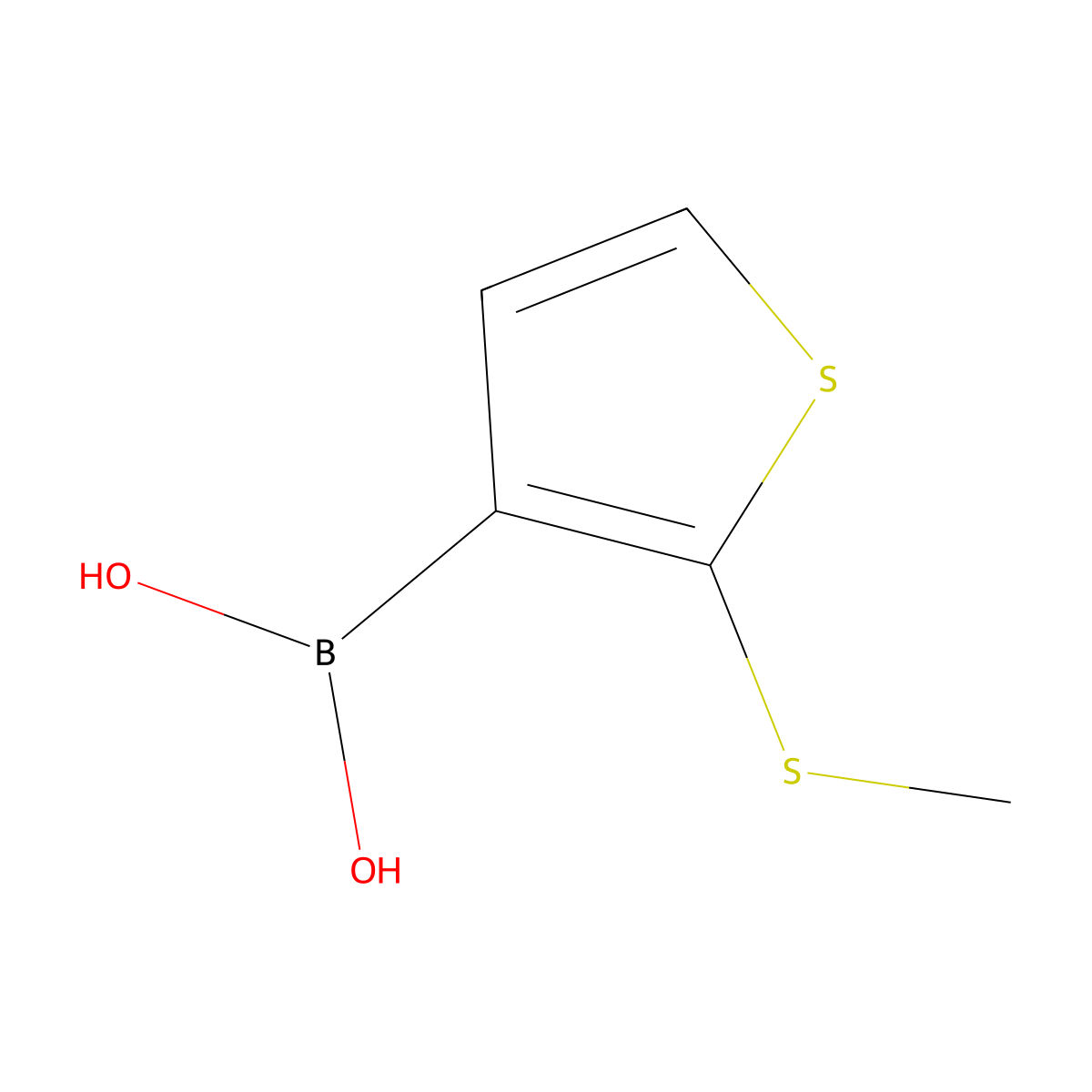 2-(Methylthio)thiophene-3-boronic acid molecular structure, CAS 1451392-35-0