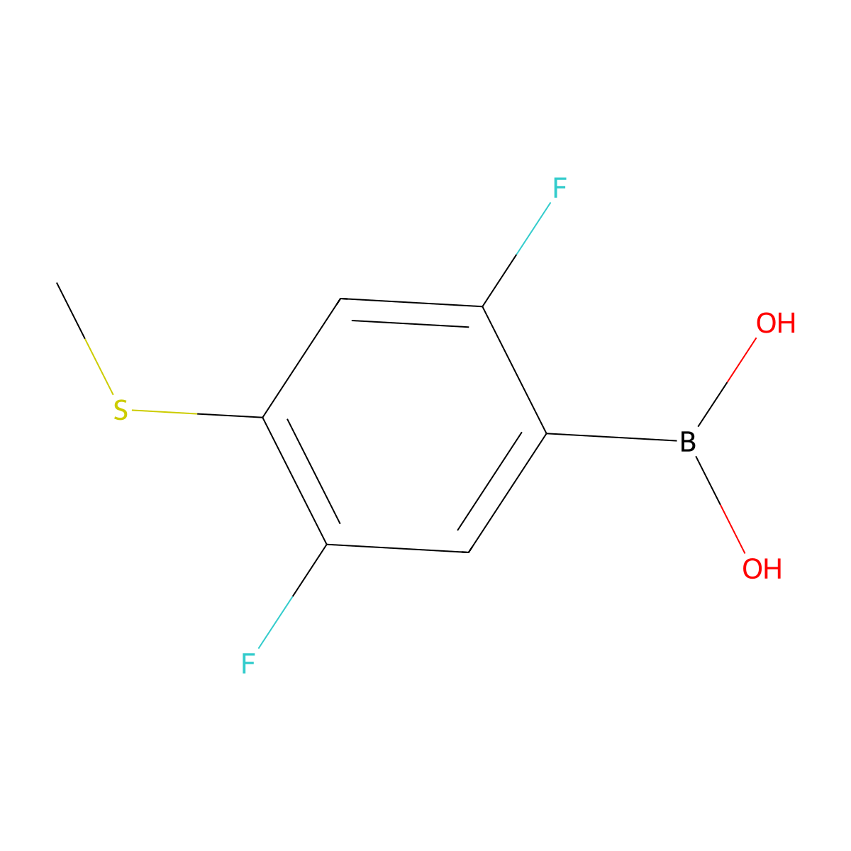2,5-Difluoro-4-(methylsulfanyl)phenylboronic acid molecular structure, CAS 1451392-37-2