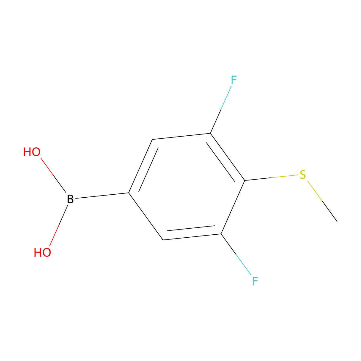 3,5-Difluoro-4-(methylthio)phenylboronic acid molecular structure, CAS 1451392-38-3