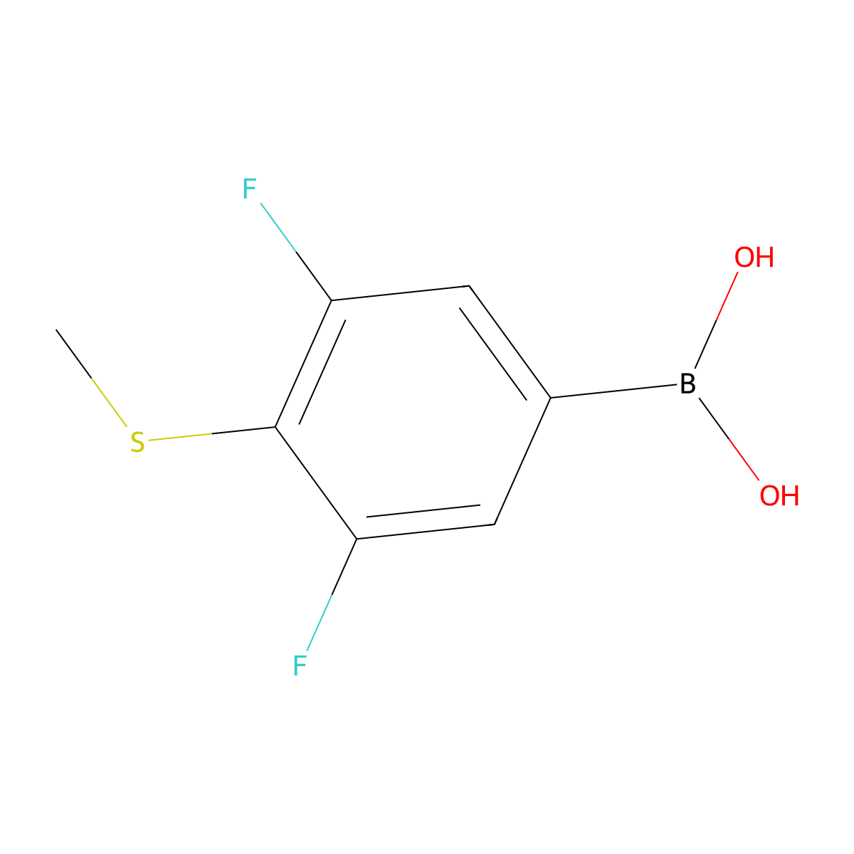 3,5-Difluoro-4-(methylthio)phenylboronic acid molecular structure, CAS 1451392-38-3