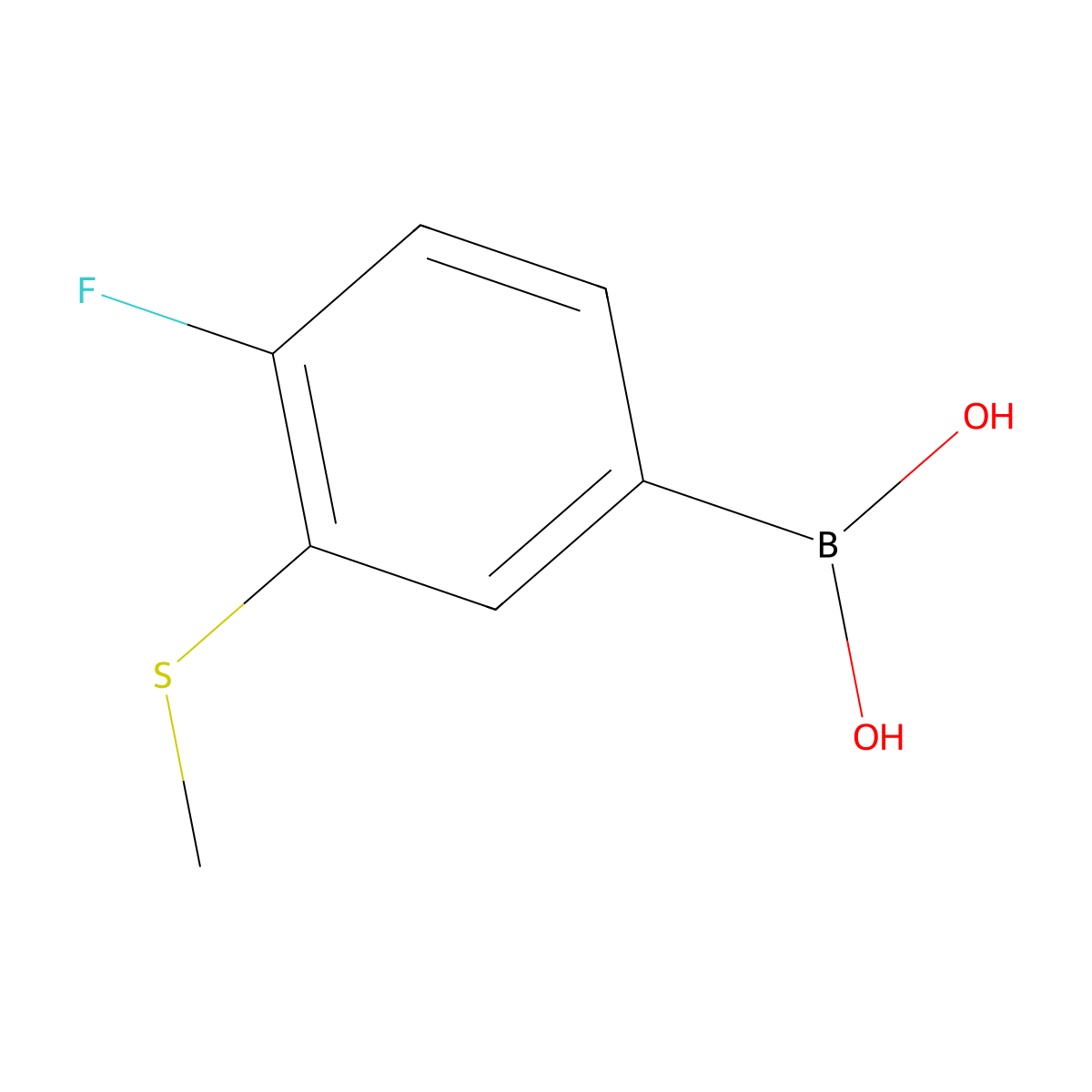 (4-Fluoro-3-(methylsulfanyl)phenyl)boronic acid molecular structure, CAS 1451392-39-4