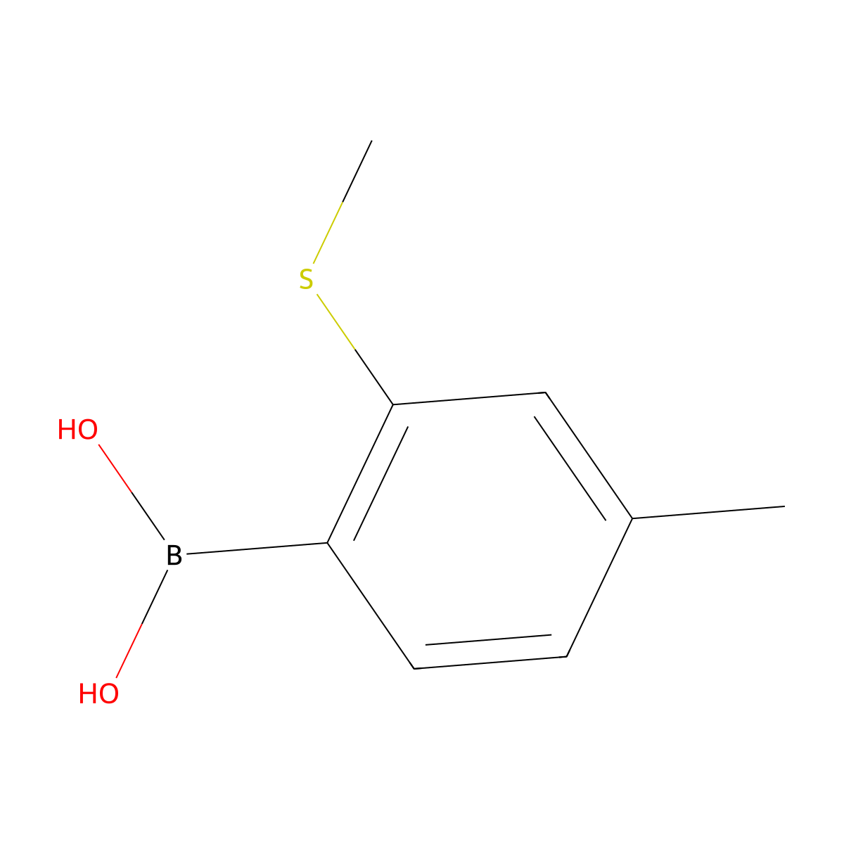 4-Methyl-2-(methylthio)phenylboronic acid molecular structure, CAS 1451392-51-0
