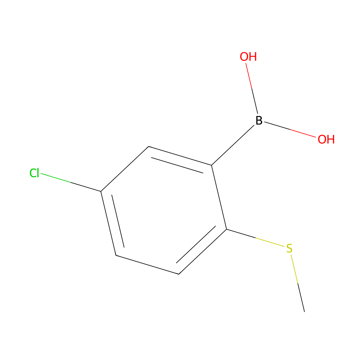 5-Chloro-2-(methylsulfanyl)phenylboronic acid molecular structure, CAS 1451392-55-4