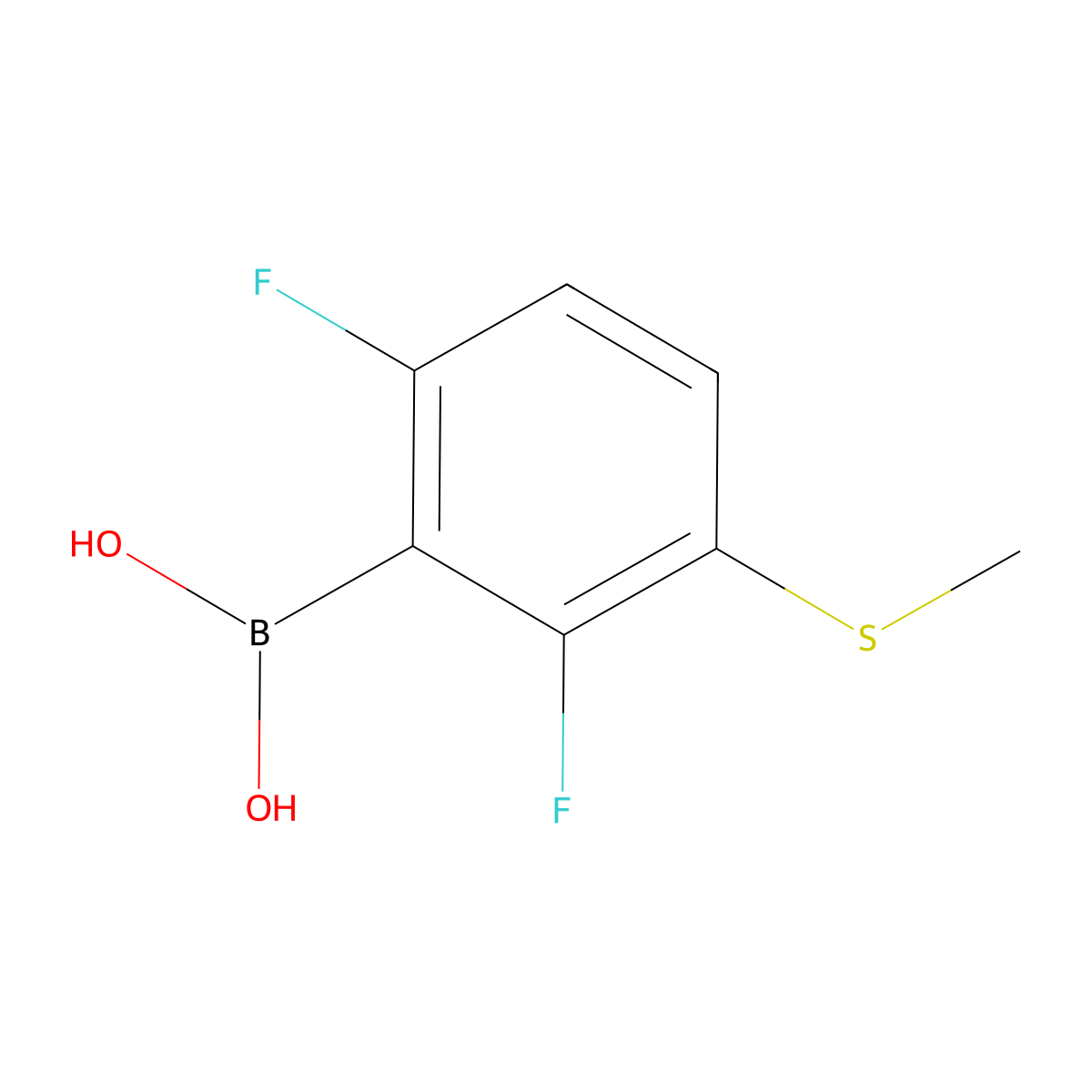 2,6-Difluoro-3-(methylthio)phenylboronic acid molecular structure, CAS 1451392-56-5