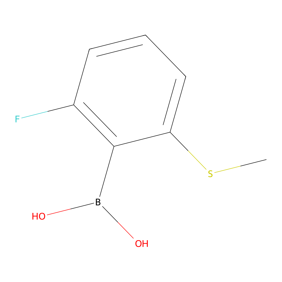 6-Fluoro-2-(methylsulfanyl)phenylboronic acid molecular structure, CAS 1451392-58-7