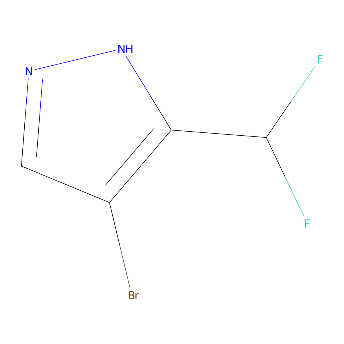 4-bromo-5-(difluoromethyl)-1H-pyrazole molecular structure, CAS 1451392-65-6