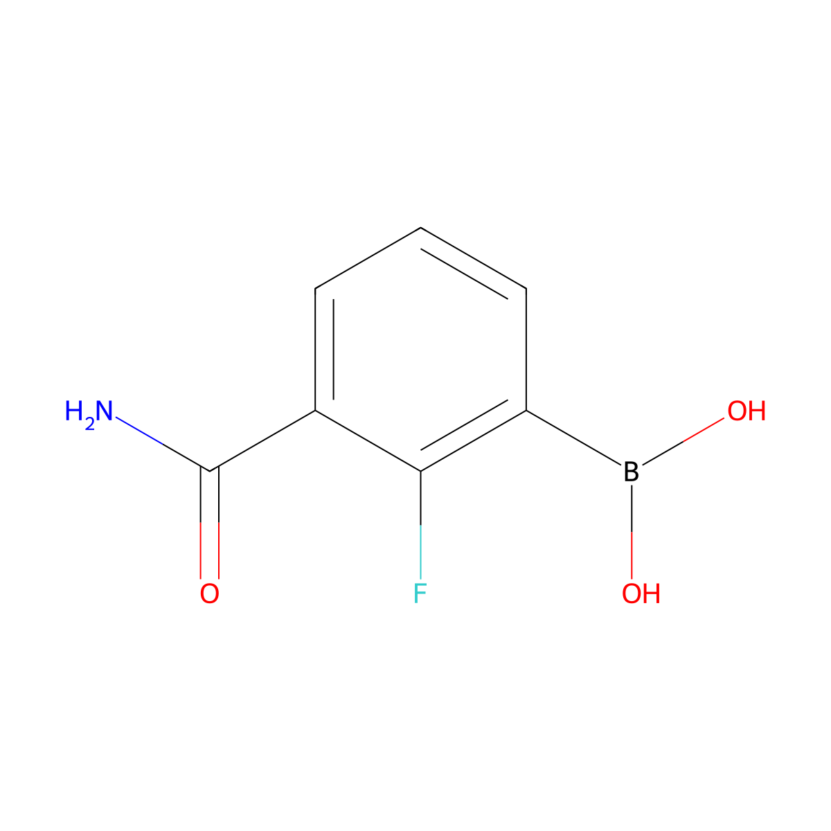(3-Carbamoyl-2-fluorophenyl)boronic acid molecular structure, CAS 1451392-76-9