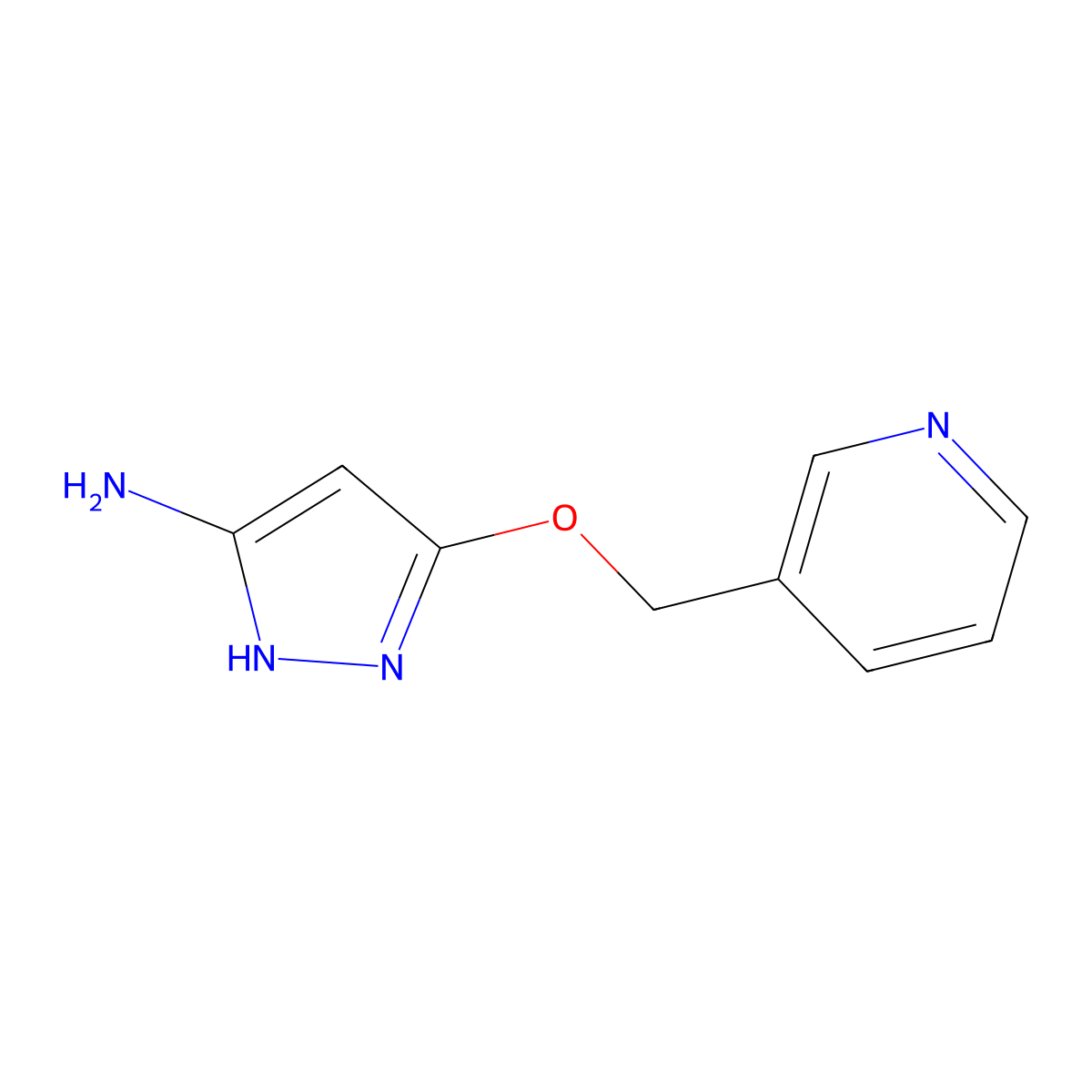 5-(Pyridin-3-ylmethoxy)-1H-pyrazol-3-amine molecular structure, CAS 1451392-77-0