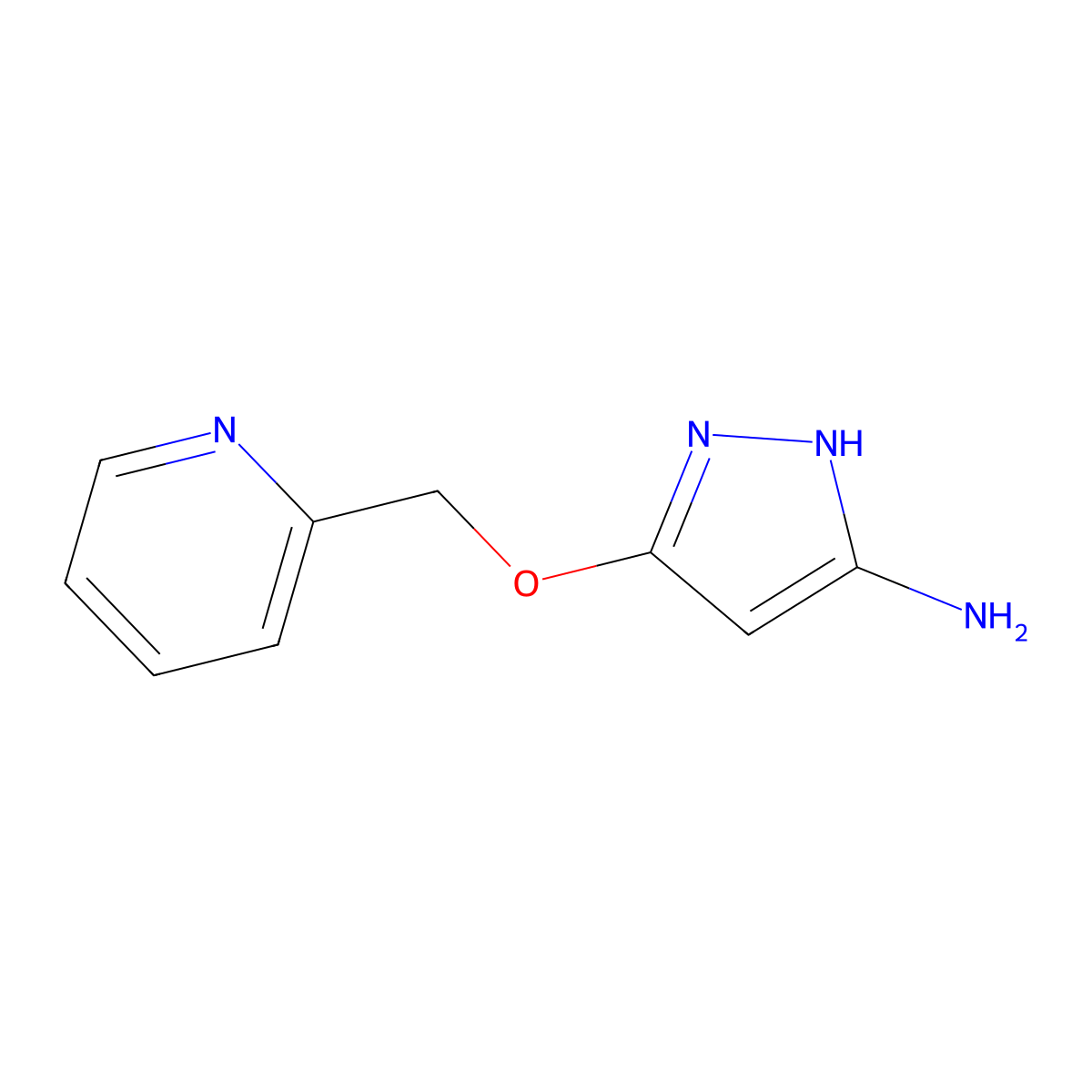 5-(Pyridin-2-ylmethoxy)-1H-pyrazol-3-amine molecular structure, CAS 1451392-78-1