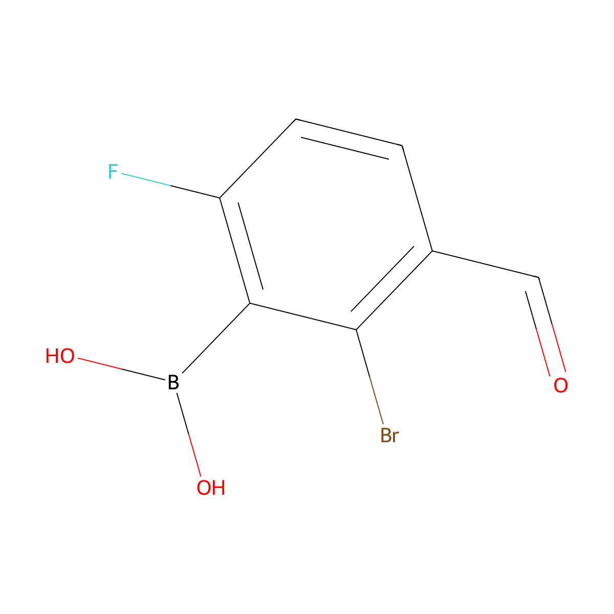 (2-Bromo-6-fluoro-3-formylphenyl)boronic acid molecular structure, CAS 1451392-81-6