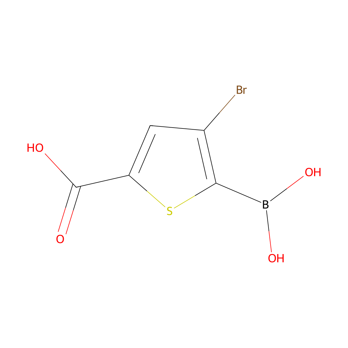 3-Bromo-5-carboxythiophene-2-boronic acid molecular structure, CAS 1451392-85-0