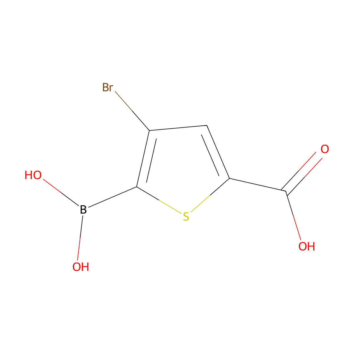3-Bromo-5-carboxythiophene-2-boronic acid molecular structure, CAS 1451392-85-0