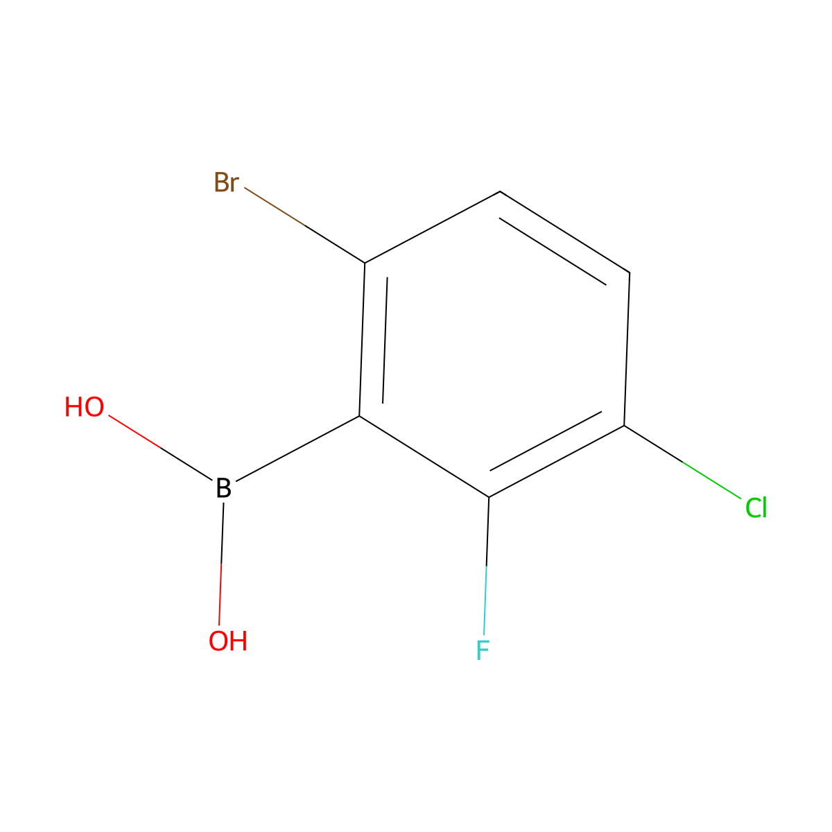 6-Bromo-3-chloro-2-fluorophenylboronic acid molecular structure, CAS 1451392-87-2