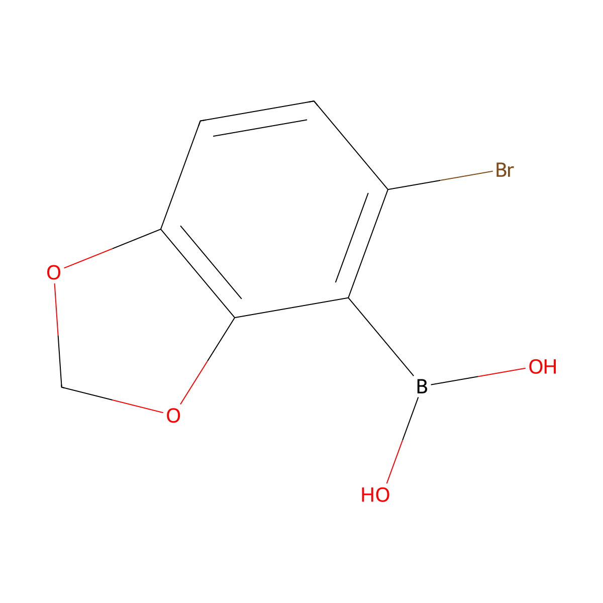 5-Bromobenzo[1,3]dioxole-4-boronic acid molecular structure, CAS 1451392-88-3