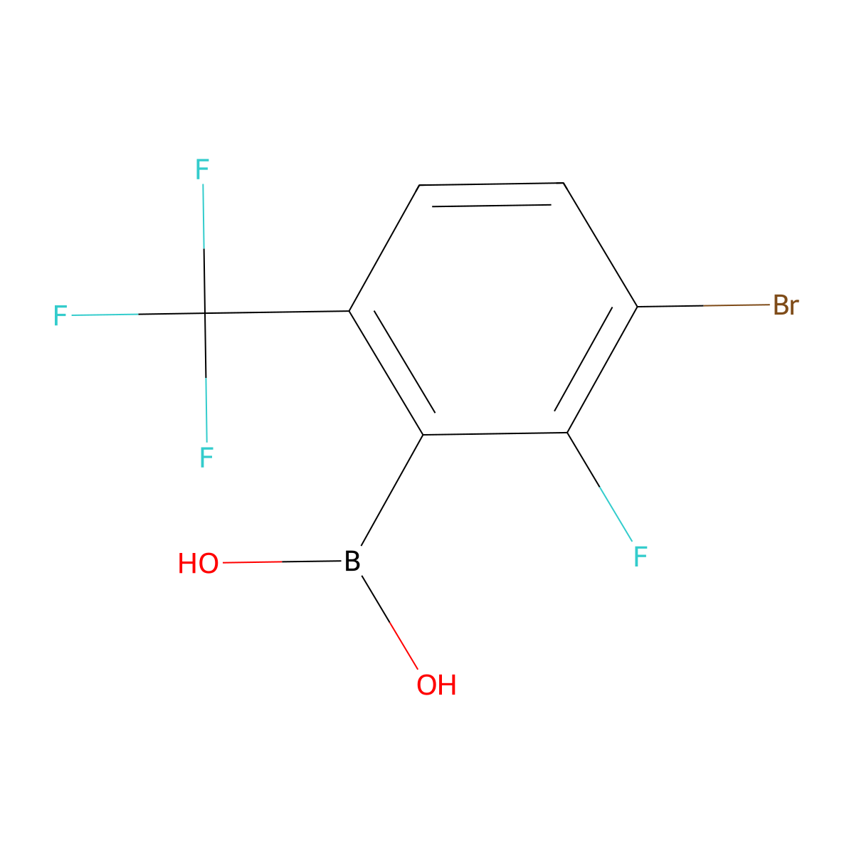 3-Bromo-2-fluoro-6-(trifluoromethyl)phenylboronic acid molecular structure, CAS 1451392-89-4