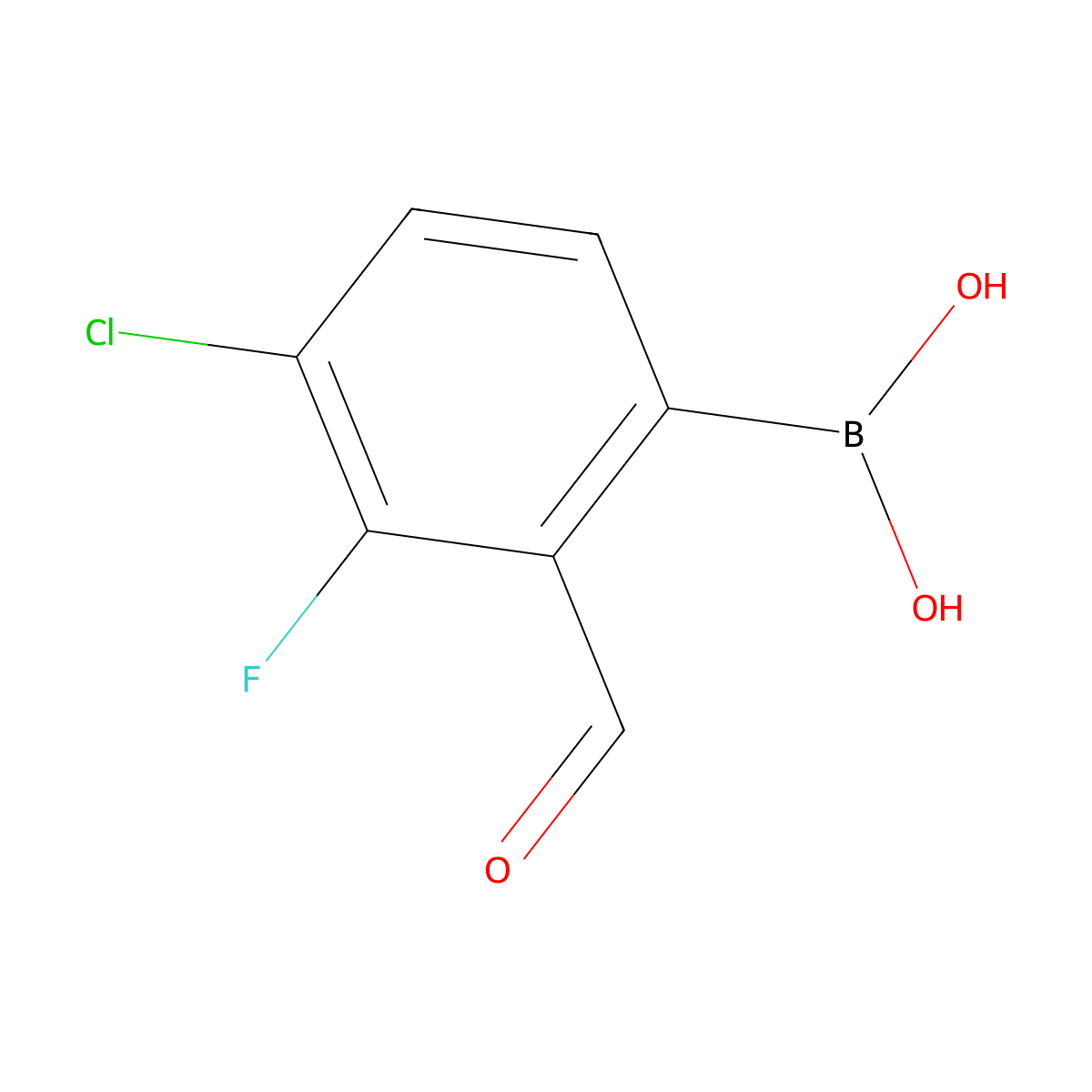 4-Chloro-3-fluoro-2-formylphenylboronic acid molecular structure, CAS 1451392-90-7